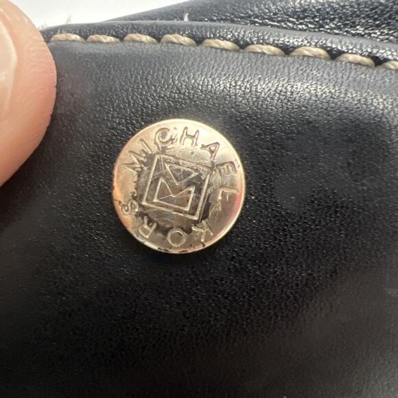 Michael Kors Womens Black Leather Satchel Bag Purse Handbag - Picture 9 of 16